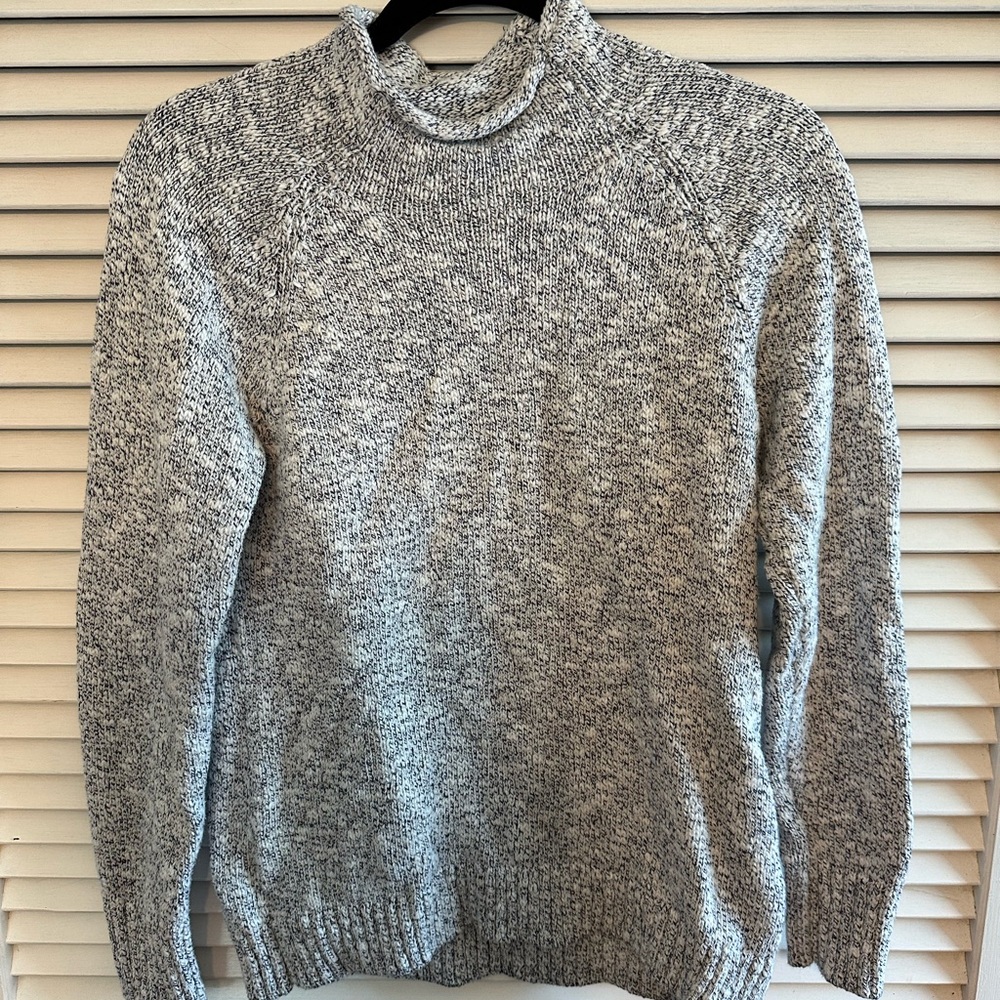 L.L. Bean Men's Black and White Turtleneck Sweater